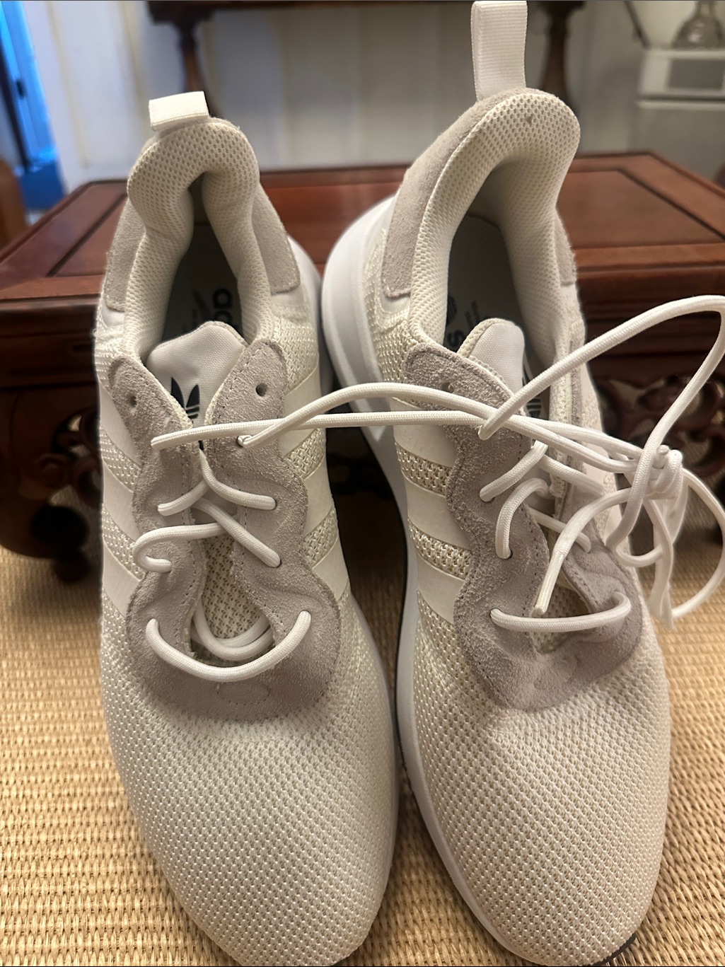 69 Brand New Adidas OffWhite And Light Beige Knit Runner